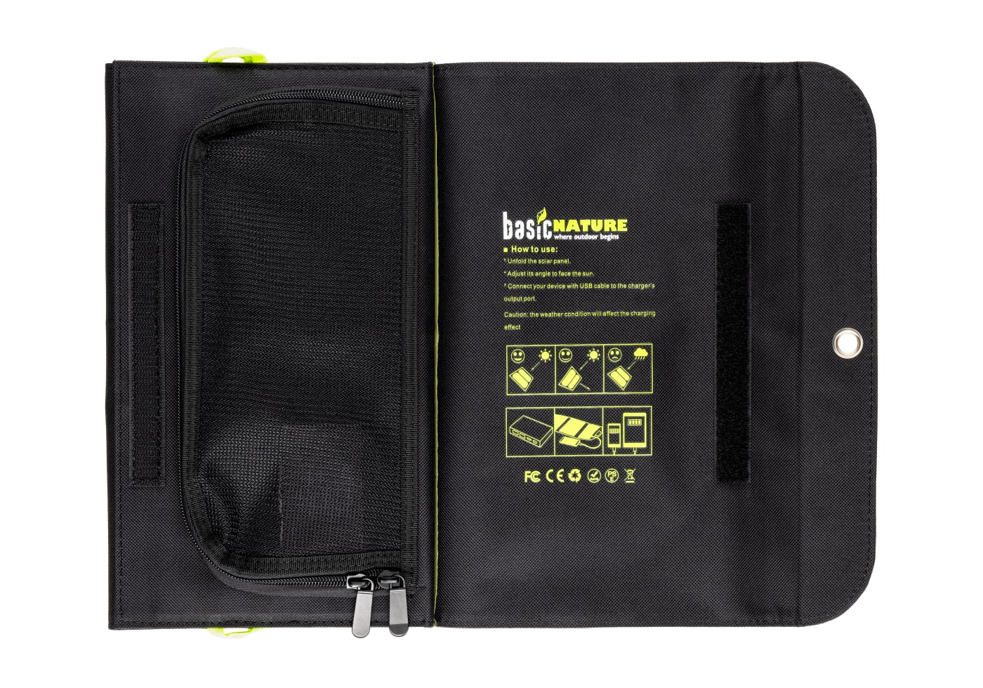 BasicNature Foldable Solar Charging Panel with Powerbank 10000mAh