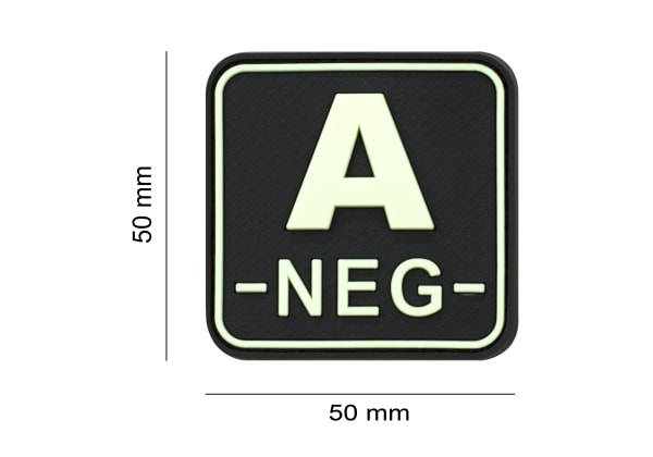 JTG Bloodtype Square Rubber Patch A Neg