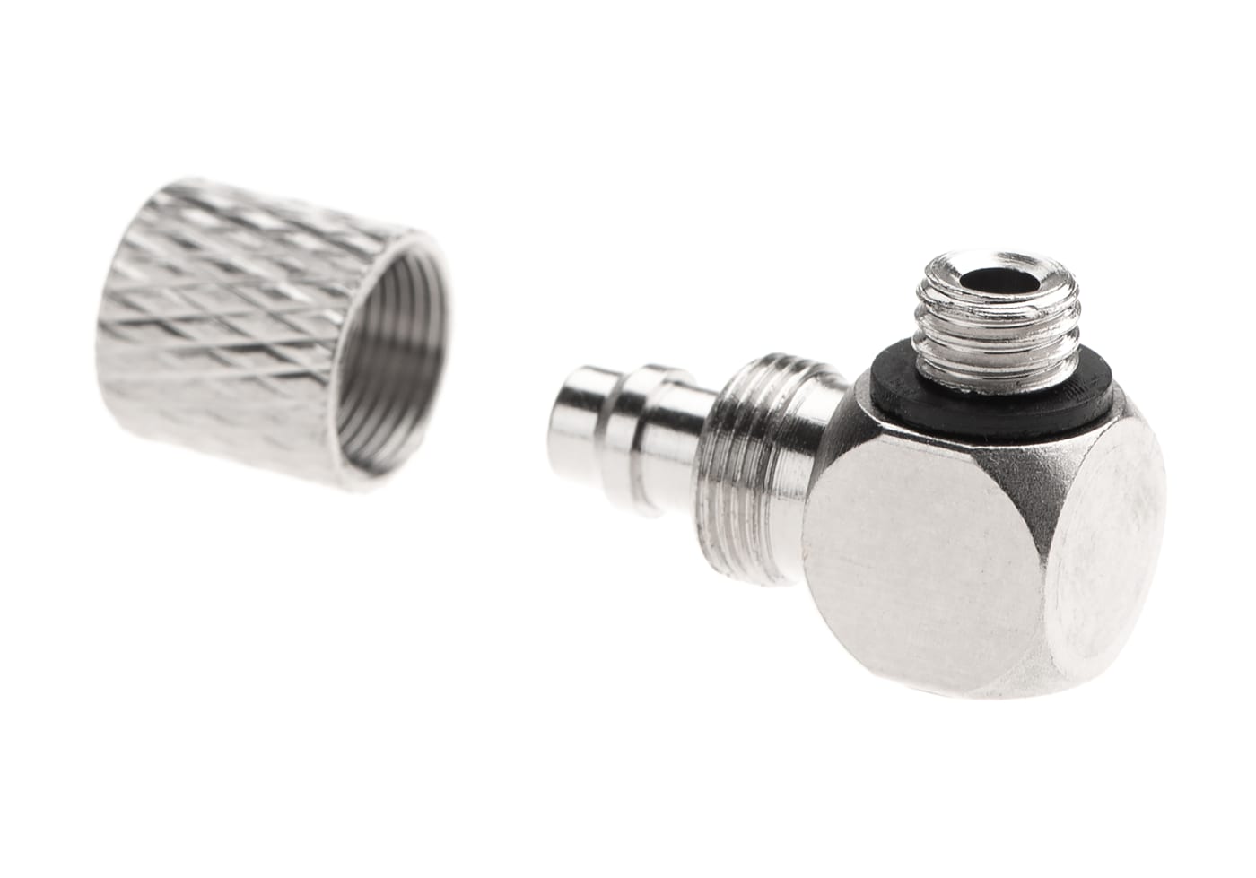 EpeS HPA 6mm Hose Coupling with Screwed Catch 90 Degree - Outer M5 Thread