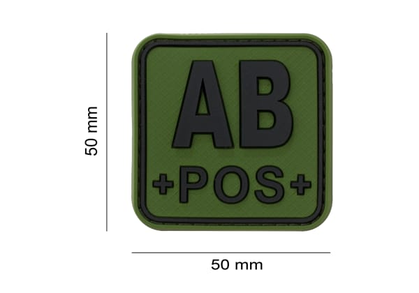JTG Bloodtype Square Rubber Patch AB Pos