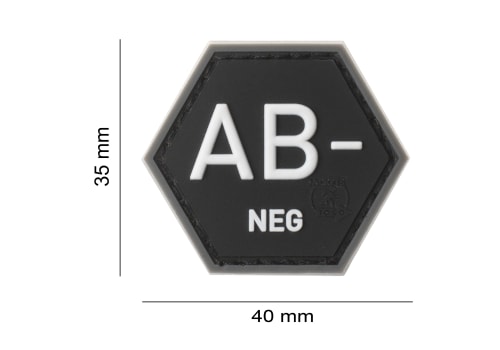 JTG Bloodgroup Hexagon Rubber Patch AB Neg