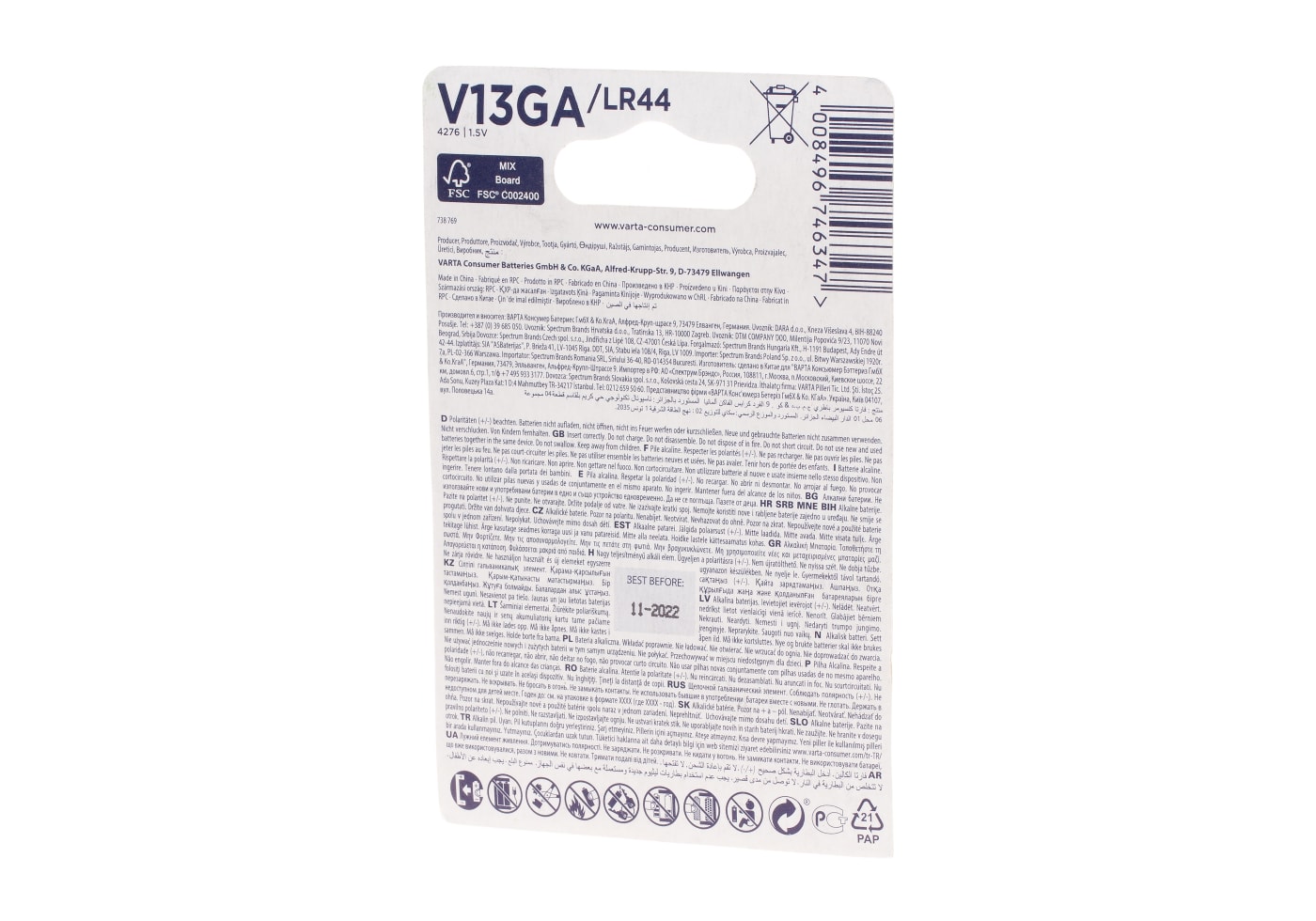Varta LR44 / V13GA 2pcs