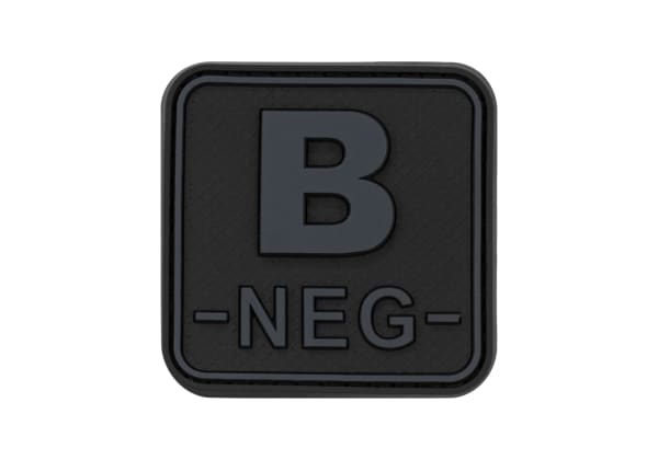 JTG Bloodtype Square Rubber Patch B Neg