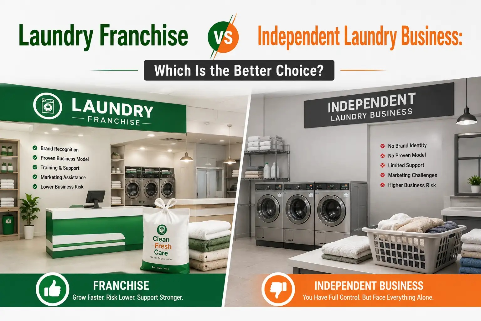 Laundry Franchise vs Independent Laundry Business: Which Is the Better Choice?