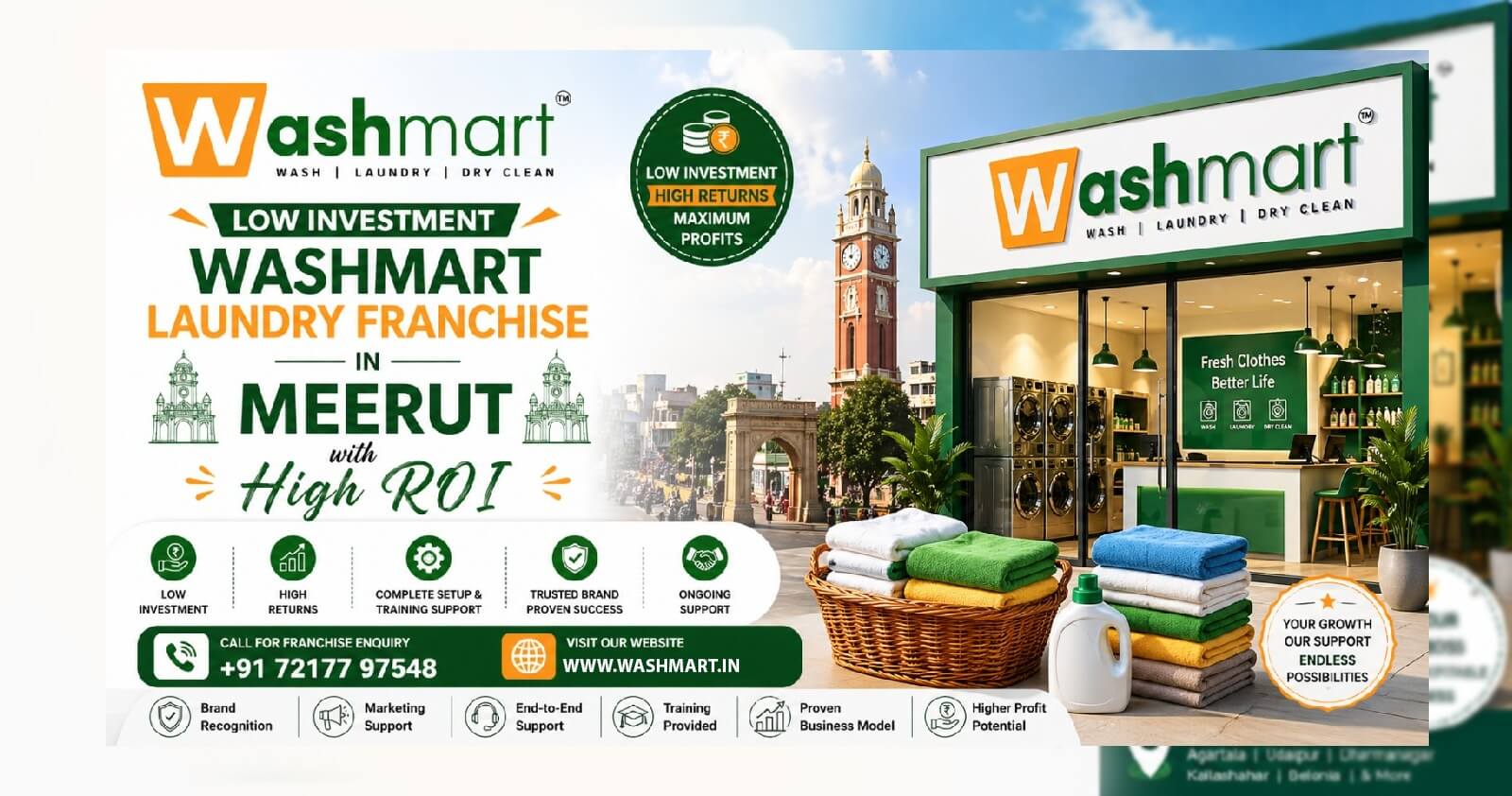 Laundry Franchise Opportunity in Meerut with Washmart