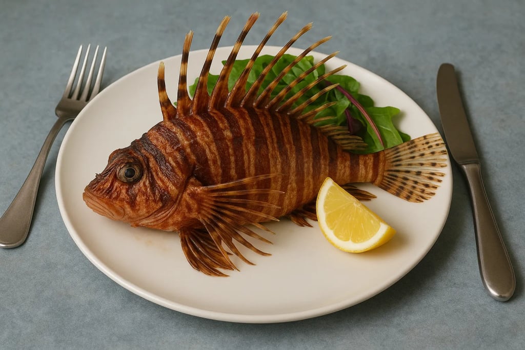Eating Lionfish