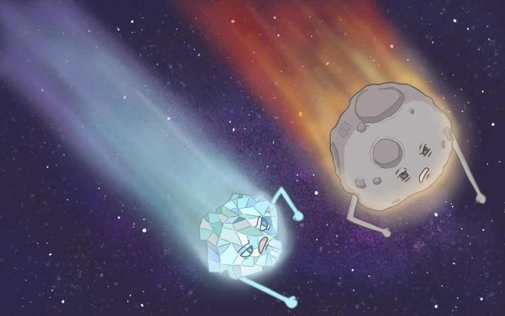 Comets vs. Asteroids: Cosmic Cousins with Different Faces
