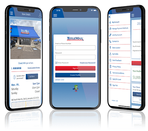 titlemax mobile app on smart phone