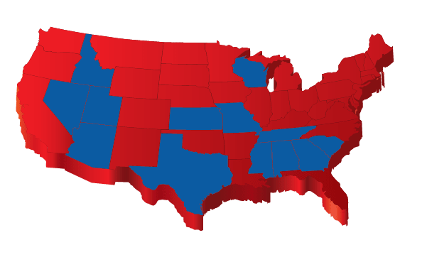 map of the US showing our locations