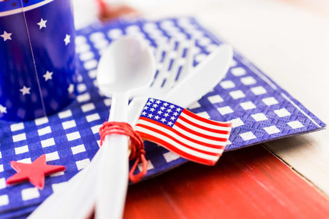 red white and blue decorations