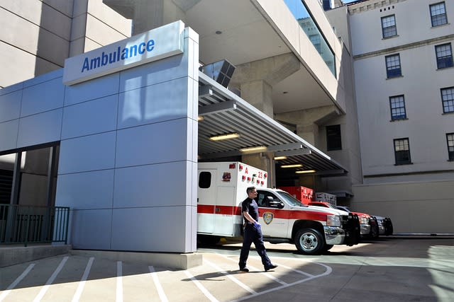 ambulance at a hospital
