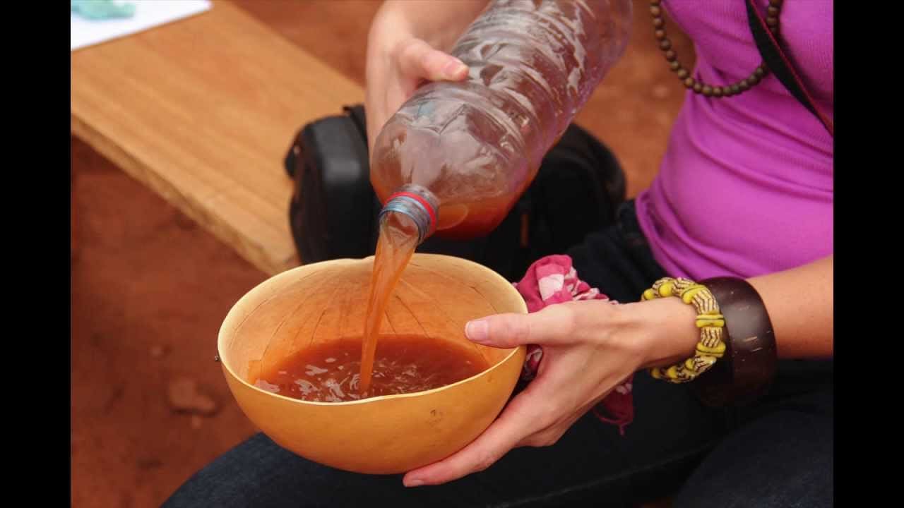 Traditional pito served in a calabash in Ghana