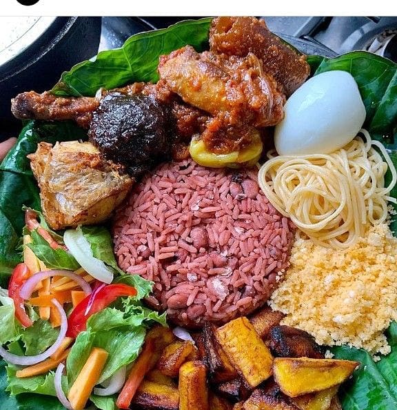 Ghanaian red red bean stew served with fried plantain