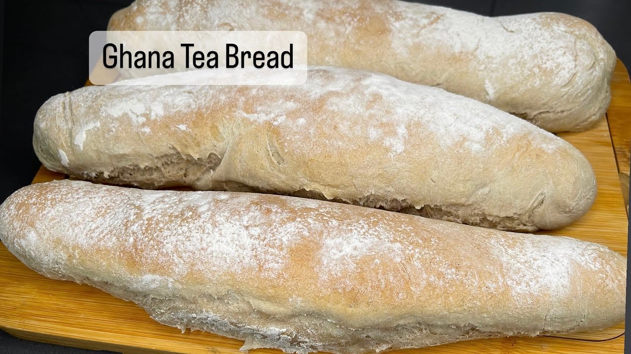 Ghanaian tea bread served with groundnut paste
