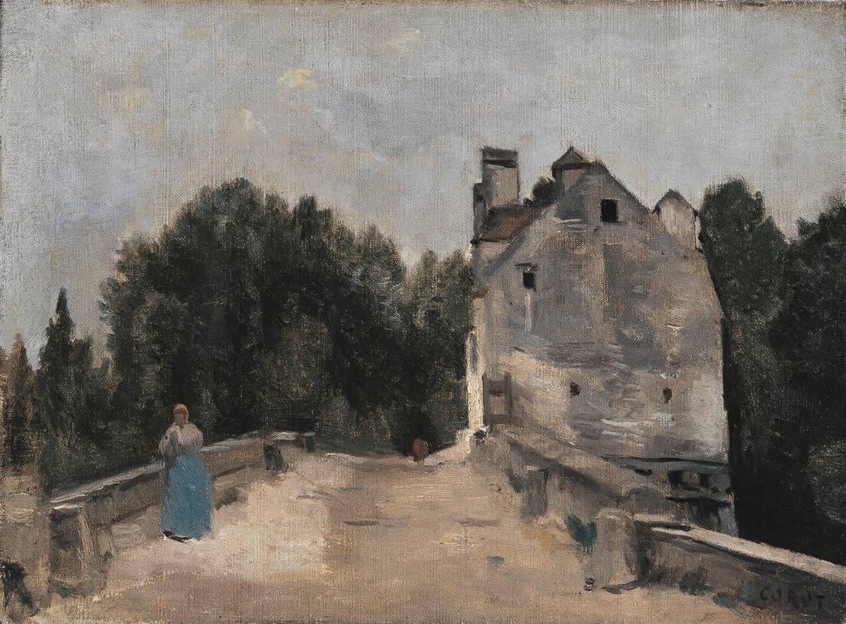 Brücke und Mühle bei Mantes