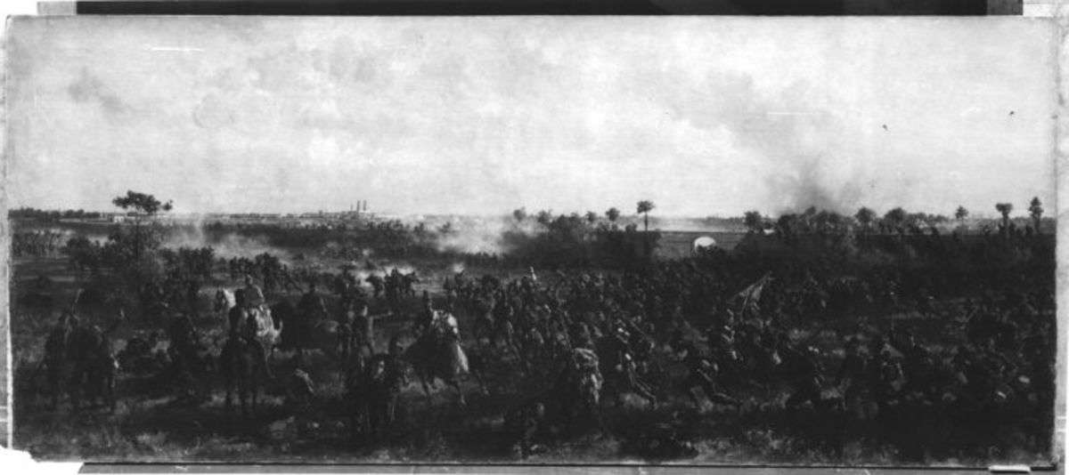 Erstürmung des Eisenbahndammes bei Orléans durch das 13. Bayerische Infanterieregiment am 11. Oktober 1870