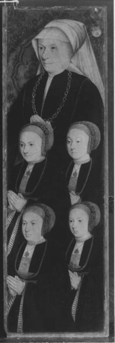 Johannes-Altar(?): Sibylla von Aich, geb. Reidt, mit vier Töchtern
Rückseite: Hl. Agnes