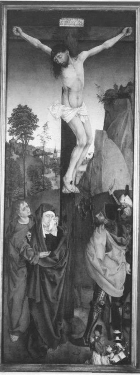 Christus am Kreuz (sogenannte Stibarsche Kreuzigung)
(Rückseite: Hl. Theodota von Nicaea)