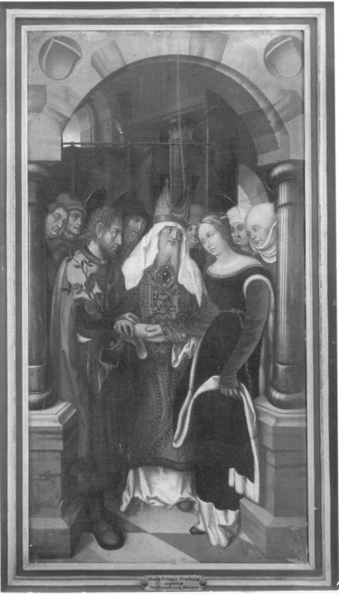 Tafel eines Marienaltares: Vermählung Mariens