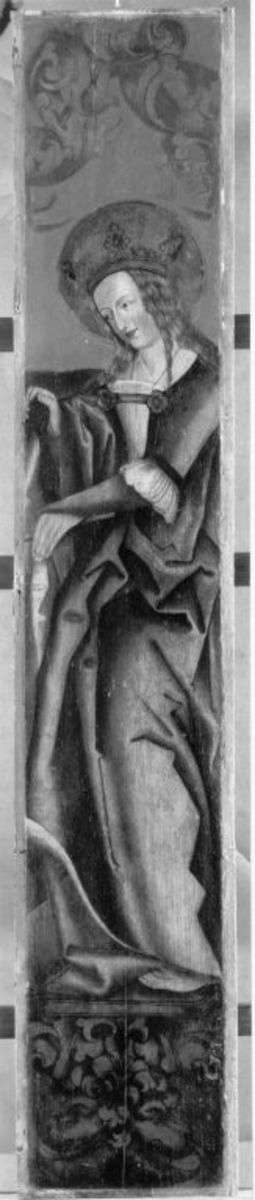 Hl. Katharina
(Rückseite: Rest eines Strahlenkranzes)