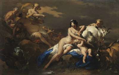 Jupiter von Nymphen gepflegt
