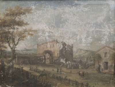 Italienische Landschaft mit einem Palast