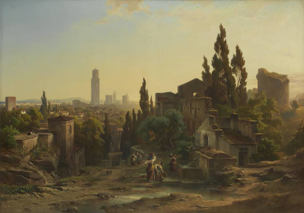 Ansicht von Verona, vom Giardino Giusti aus gesehen