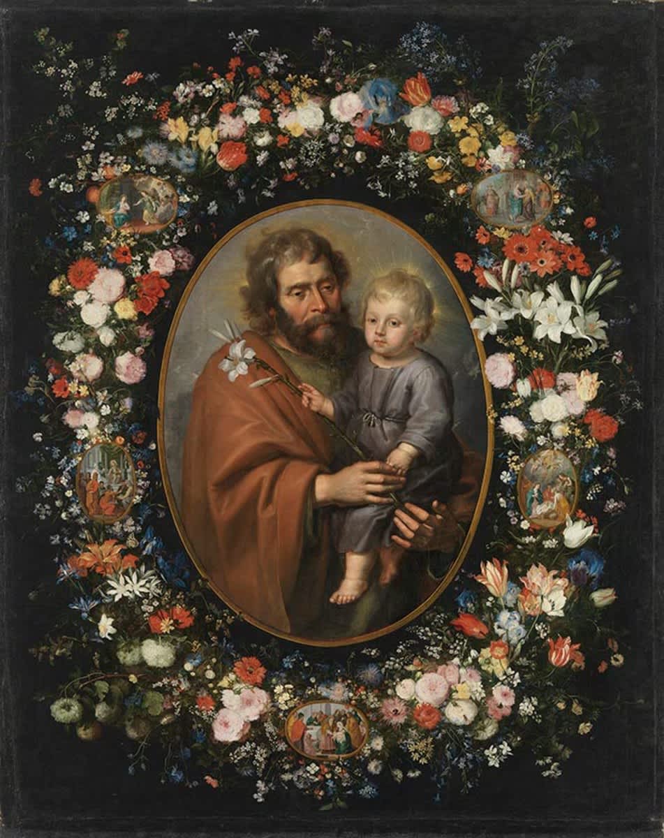 Blumenkranz mit hl. Joseph