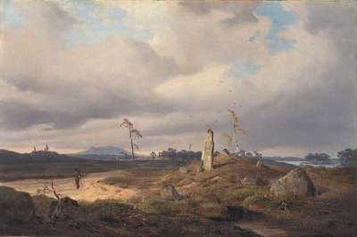 Landschaft mit Runenstein