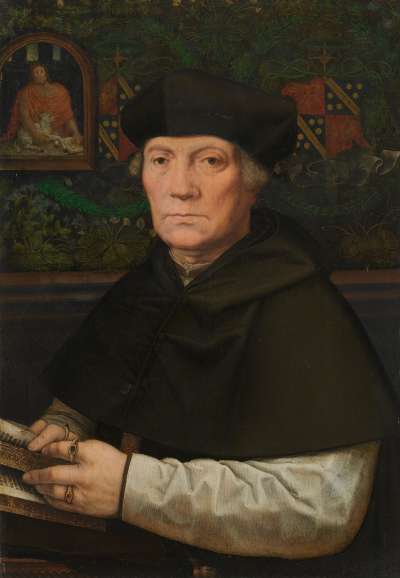 Bildnis des Jean Carondelet
Außenseite: Wappen mit Devise und Inschrift (von späterer Hand)