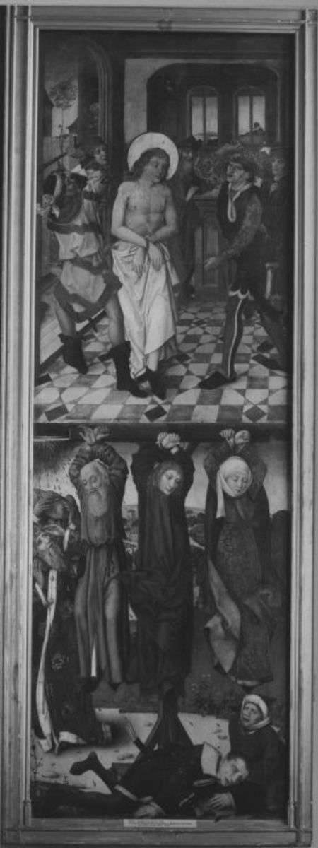 Veitsaltar: Geißelung des hl. Vitus, Folter der hll. Vitus, Modestus und Crescentia
Rückseite: Hll. Georg und Sebald