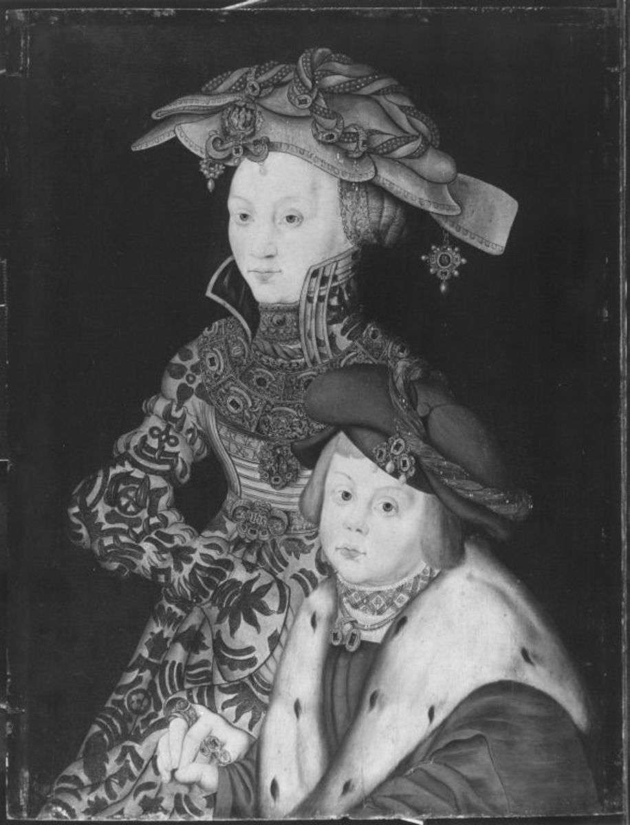 Johann Friedrich von Sachsen ("der Großmütige") als Knabe und seine Mutter Sophie von Mecklenburg