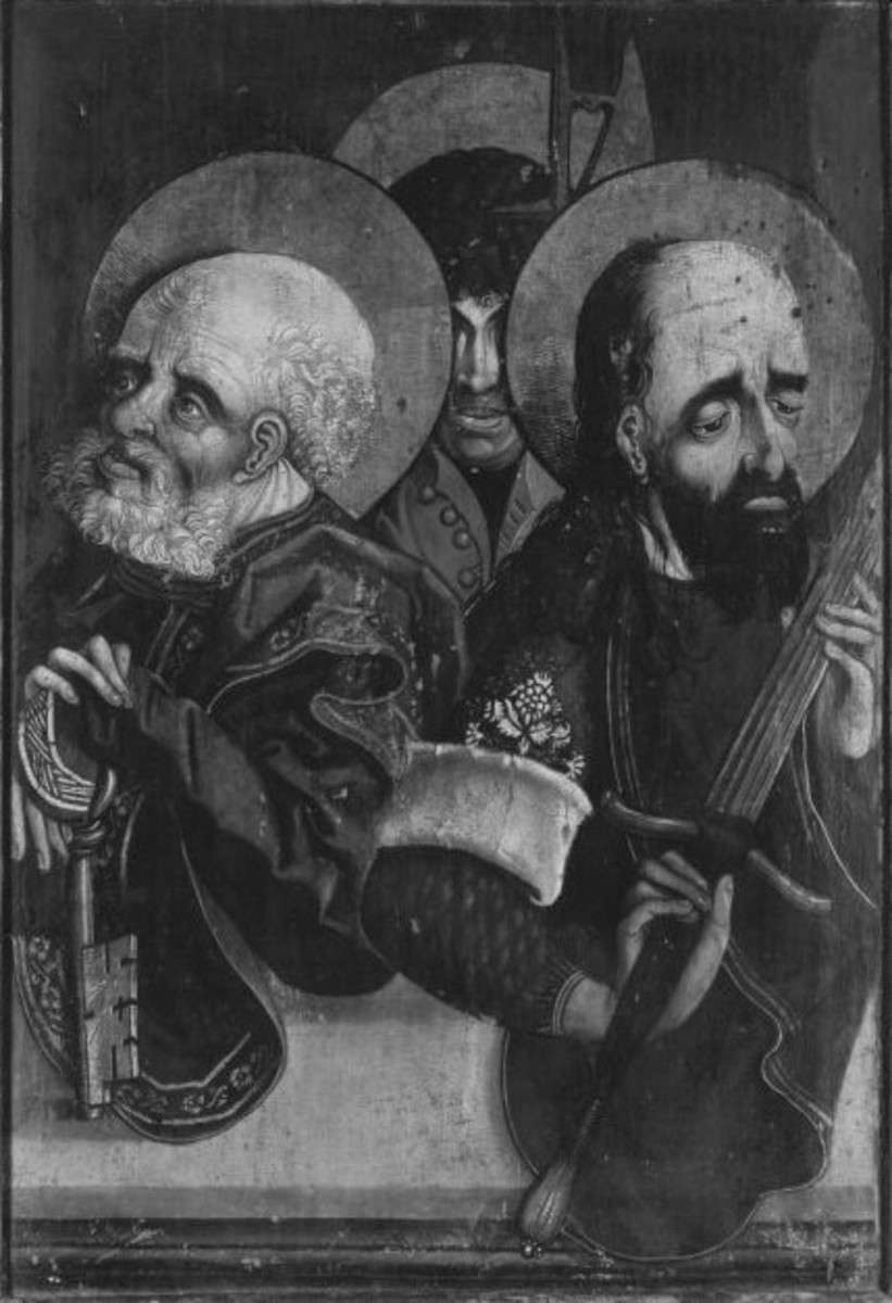 Hll. Petrus, Paulus und Matthäus
(Rückseite: Enthauptung des hl. Norus)