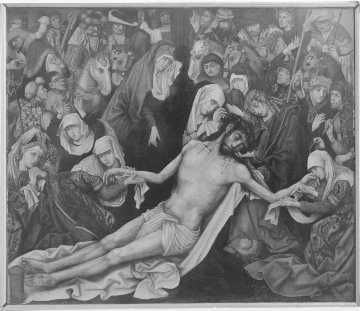 Pollinger Passionstafel: Beweinung Christi