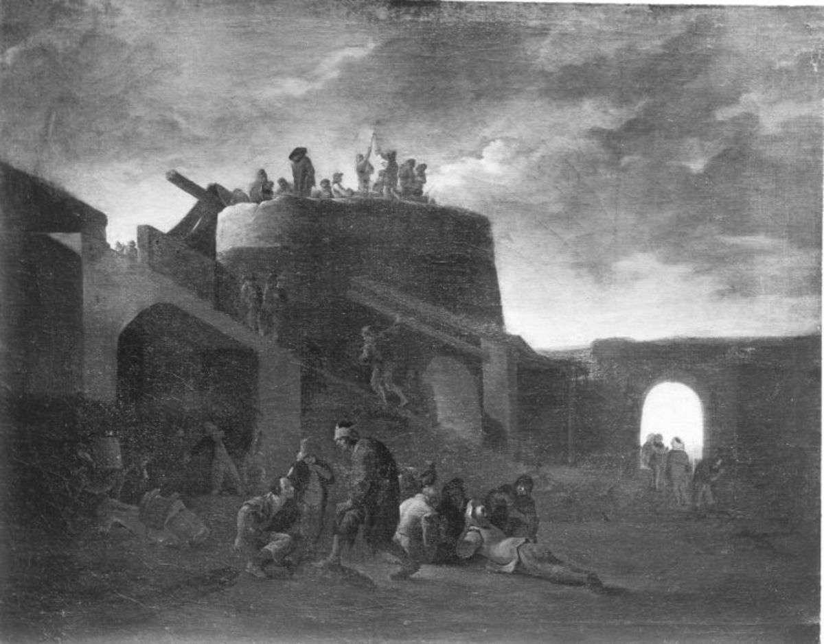 Szene um einen römischen Kalkofen