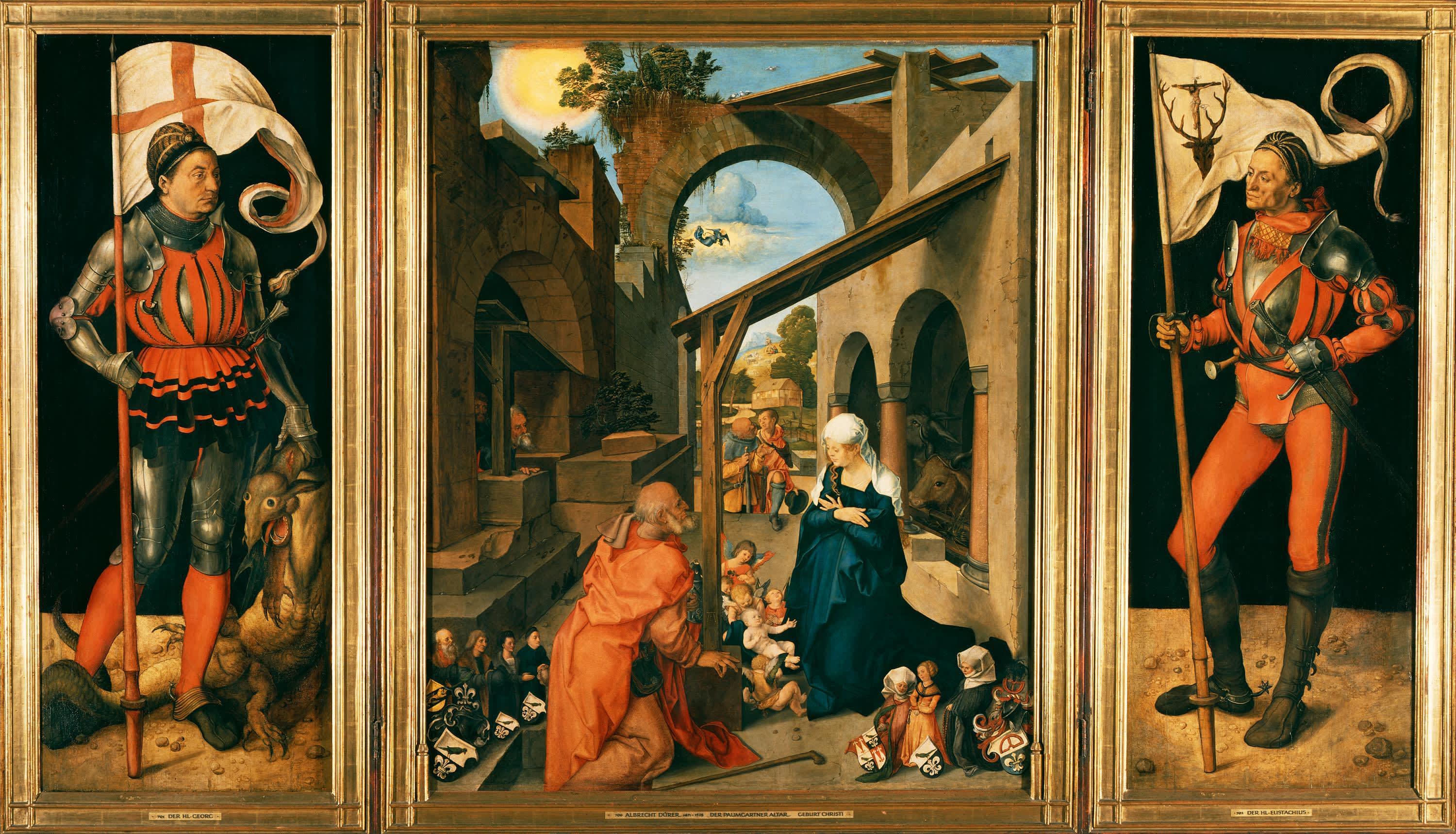 Paumgartner-Altar: Lukas Paumgartner als hl. Eustachius