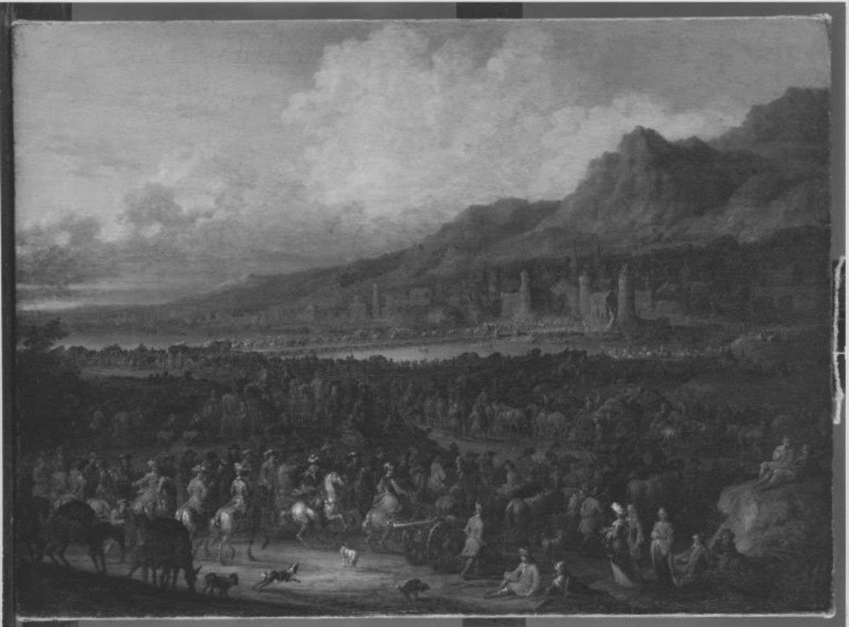 Heereszug (Übergang der Kaiserlichen über die Brücke von Esseck)