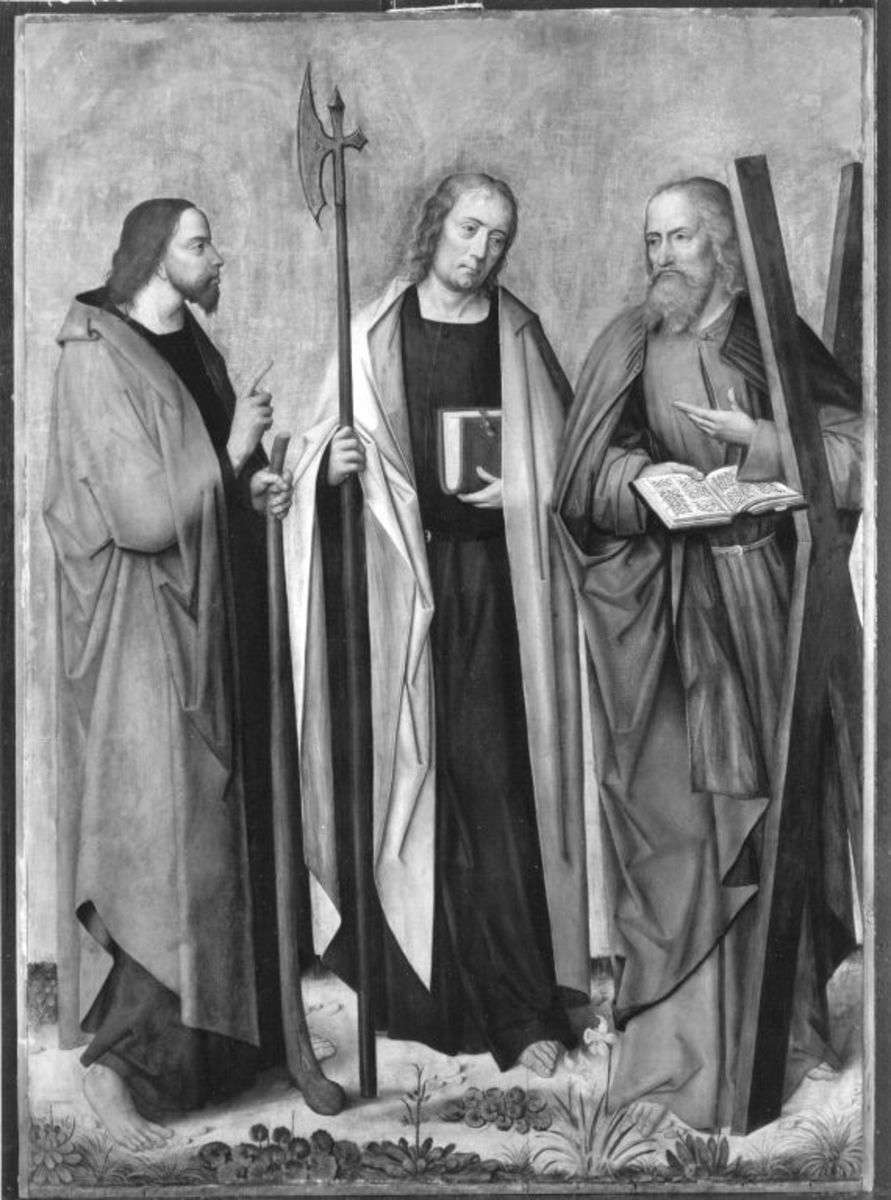 Apostelaltar: Die hll. Jakobus d. J., Matthias, Andreas
Rückseite: Verkündigung an Maria