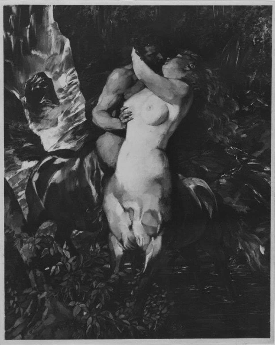 Kentaurenpaar am Wasserfall II