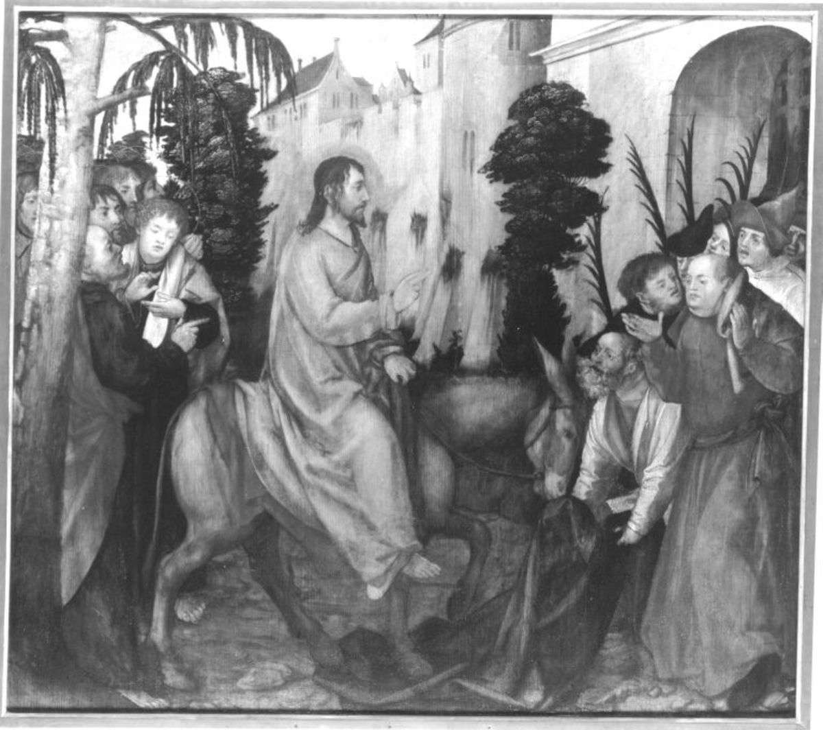 Erster Wettenhauser Altar: Einzug Christ in Jerusalem
Rückseite: Dornenkrönung Christi