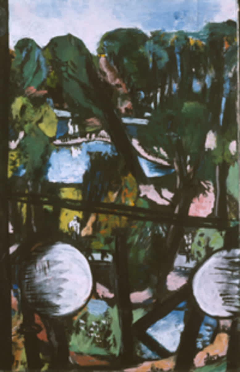 Blick auf den Tiergarten mit weißen Kugeln