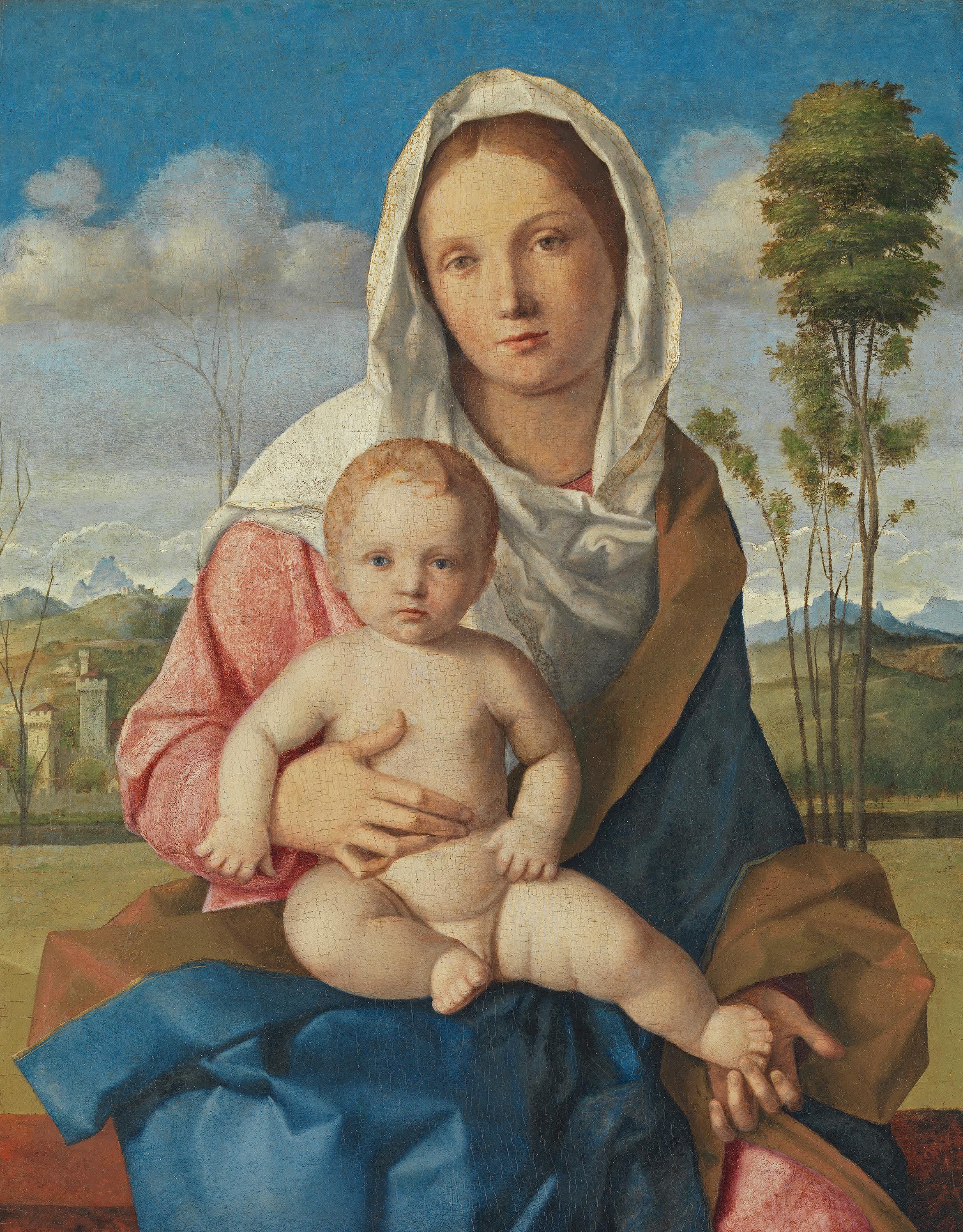 Maria mit Kind in einer Landschaft