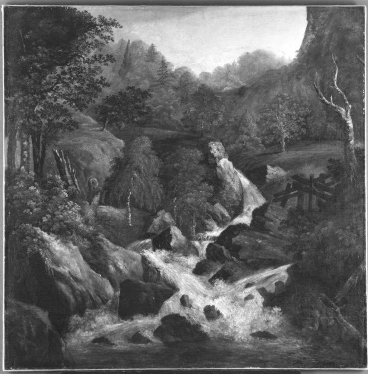 Große Landschaft mit Wildbach