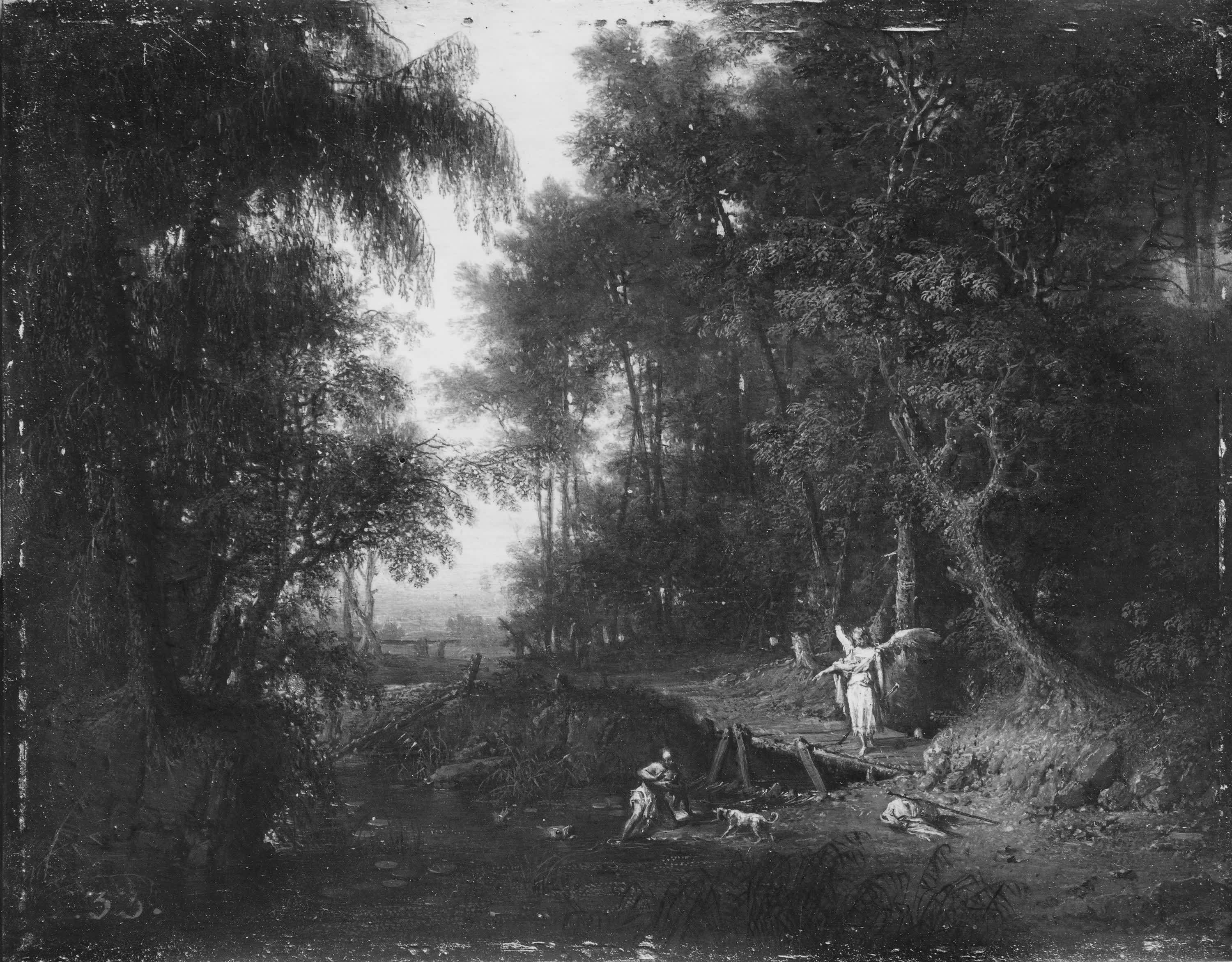 Waldlandschaft mit Engel und Tobias