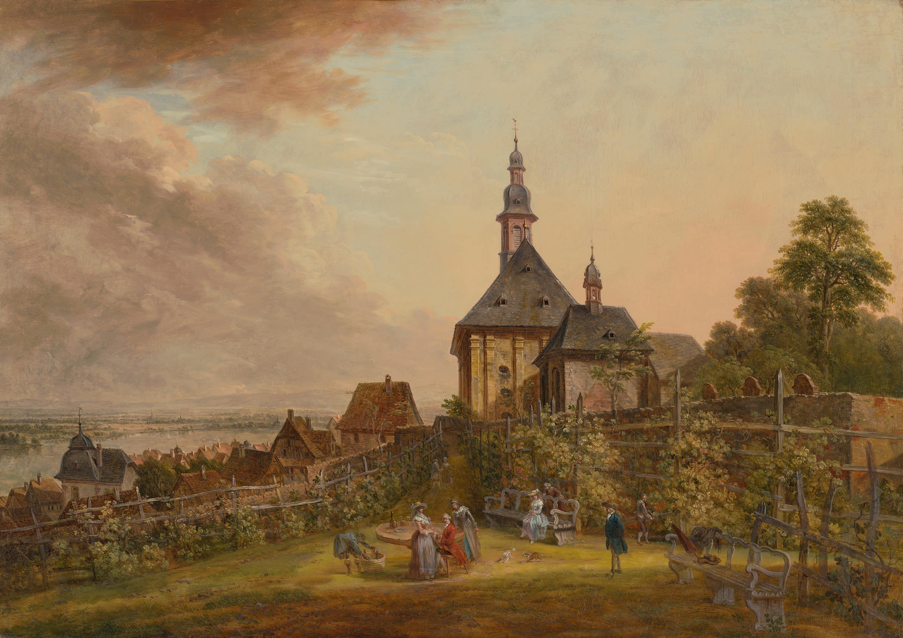 Ansicht der Kirche in Weisenau im Süden von Mainz