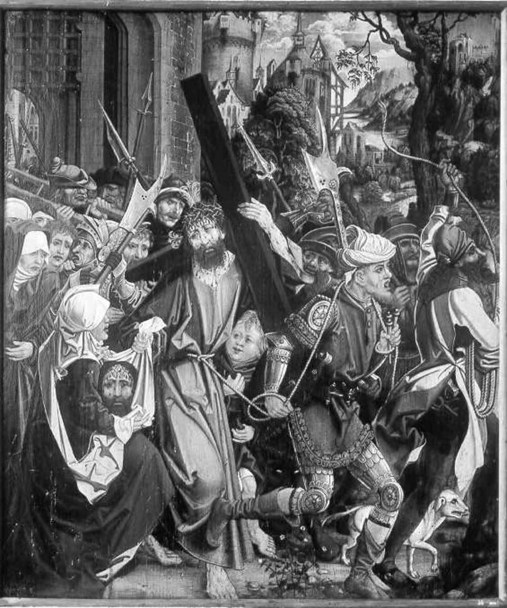 Kreuztragung Christi
Rückseite: Reliefspuren