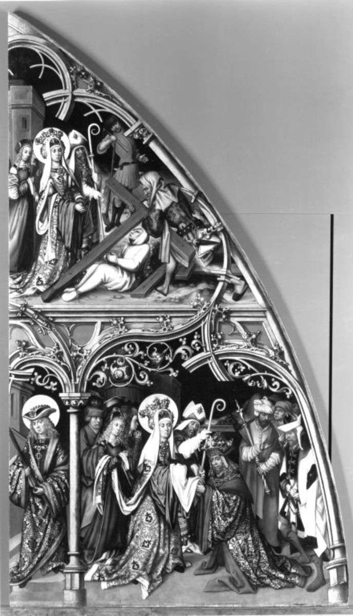 Basilika San Lorenzo und Basilika San Sebastiano, linke Tafel: Szenen aus Kreuzlegende