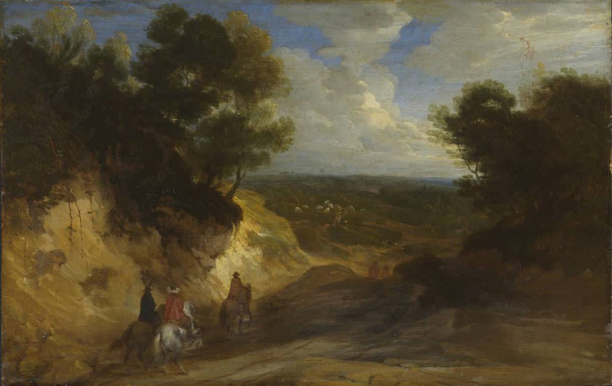 Landschaft mit Hohlweg