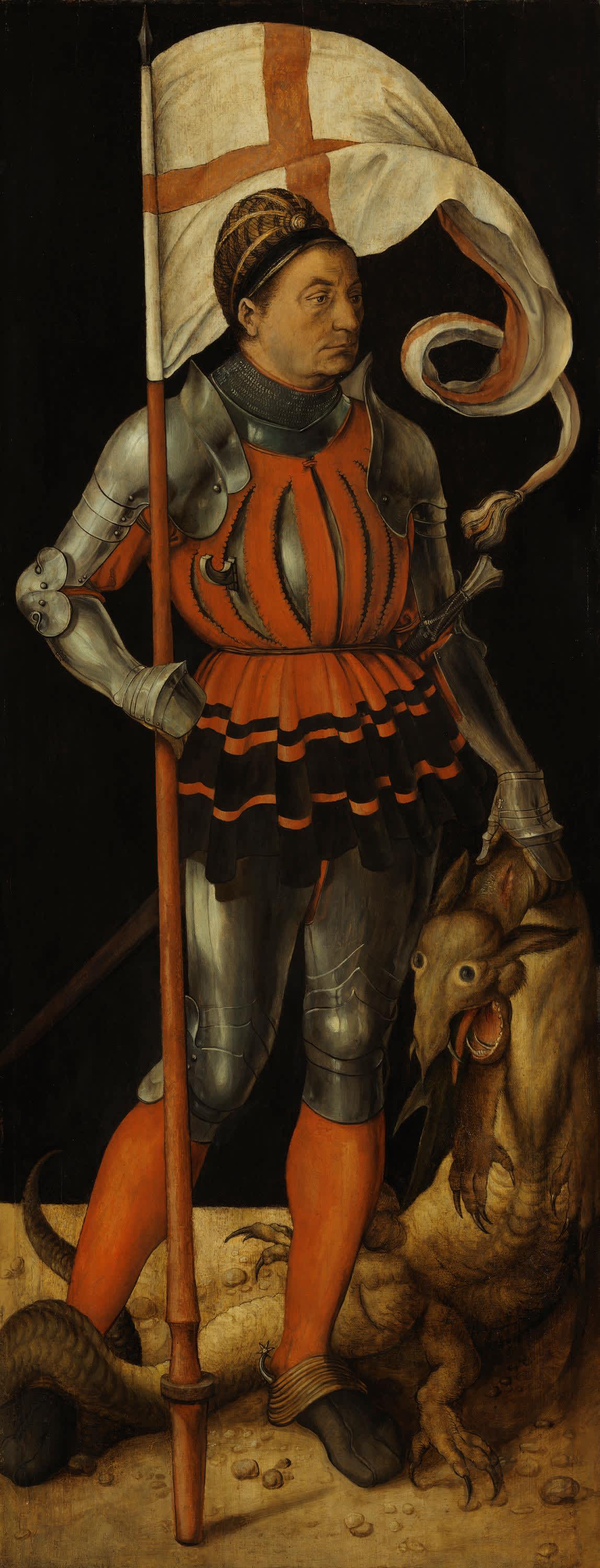 Paumgartner-Altar: Stephan Paumgartner als hl. Georg
Rückseite: Maria der Verkündigung