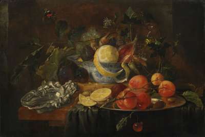 Stillleben mit Früchten und Silberschale